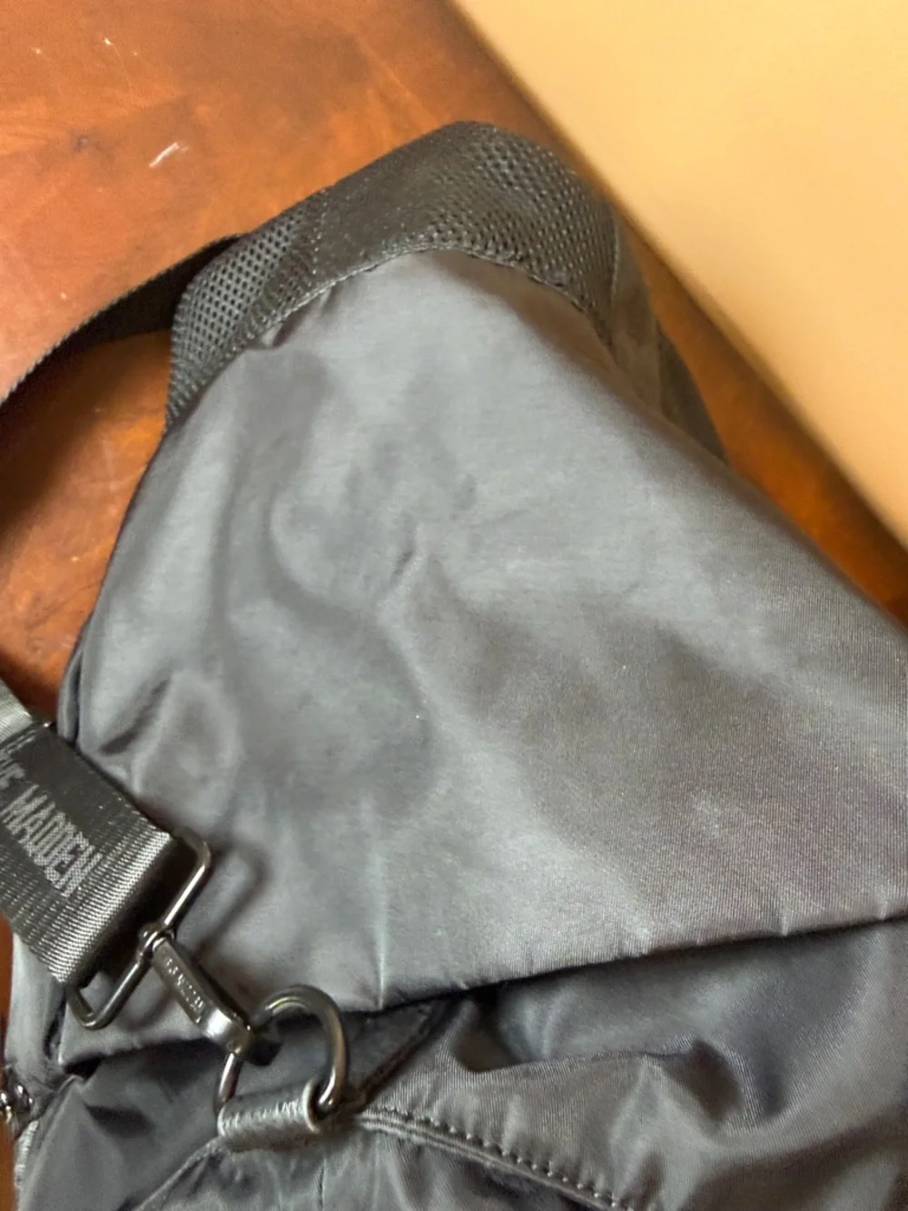 Steve Madden Black Nylon Duffel with Branded Straps‎